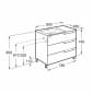 Image of Roca Aleyda: Unik Floor-standing Vanity Unit with Three Drawers and LH Basin (800mm)