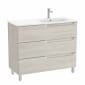 Image of Roca Aleyda: Unik Floor-standing Vanity Unit with Three Drawers and RH Basin (1000mm)
