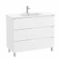 Image of Roca Aleyda: Unik Floor-standing Vanity Unit with Three Drawers and Centred Basin (1000mm)
