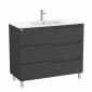Image of Roca Aleyda: Unik Floor-standing Vanity Unit with Three Drawers and Centred Basin (1000mm)