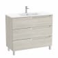 Image of Roca Aleyda: Unik Floor-standing Vanity Unit with Three Drawers and Centred Basin (1000mm)