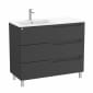 Image of Roca Aleyda: Unik Floor-standing Vanity Unit with Three Drawers and LH Basin (1000mm)