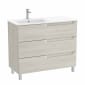 Image of Roca Aleyda: Unik Floor-standing Vanity Unit with Three Drawers and LH Basin (1000mm)