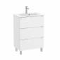 Image of Roca Aleyda: Unik Compact Floor-standing Vanity Unit with Three Drawers and Basin (600mm)