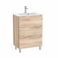 Image of Roca Aleyda: Unik Compact Floor-standing Vanity Unit with Three Drawers and Basin (600mm)