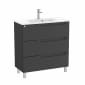 Image of Roca Aleyda: Unik Compact Floor-standing Vanity Unit with Three Drawers and Basin (800mm)