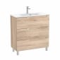 Image of Roca Aleyda: Unik Compact Floor-standing Vanity Unit with Three Drawers and Basin (800mm)
