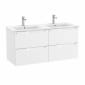 Image of Roca Aleyda: Unik Wall-hung Double Vanity Unit with Four Drawers and Double Basins (1200mm)