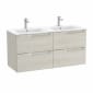 Image of Roca Aleyda: Unik Wall-hung Double Vanity Unit with Four Drawers and Double Basins (1200mm)