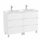 Image of Roca Aleyda: Unik Floor-standing Double Vanity Unit with Six Drawers and Double Basins (1200mm)