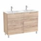 Image of Roca Aleyda: Unik Floor-standing Double Vanity Unit with Six Drawers and Double Basins (1200mm)