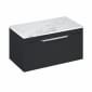 Image of Britton: Shoreditch Wall-hung Drawer Unit with Carrera White Worktop (850mm)