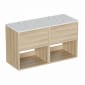 Image of Britton Hackney: Wall-hung Vanity Unit with Carrara Worktop (1000mm)