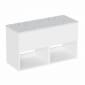 Image of Britton Hackney: Wall-hung Vanity Unit with Carrara Worktop (1000mm)