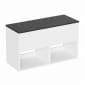 Image of Britton Hackney: Wall-hung Vanity Unit with Marquina Worktop (1000mm)
