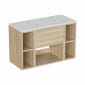 Image of Britton Hackney: Wall-hung Vanity Unit with Two Shelves and Carrara Worktop (900mm)