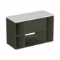 Image of Britton Hackney: Wall-hung Vanity Unit with Two Shelves and Carrara Worktop (900mm)