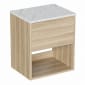 Image of Britton Hackney: Wall-Hung Vanity Unit with Carrara Worktop (500mm)
