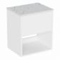 Image of Britton Hackney: Wall-Hung Vanity Unit with Carrara Worktop (500mm)