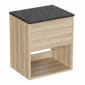 Image of Britton Hackney: Wall-Hung Vanity Unit with Marquina Worktop (500mm)