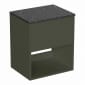 Image of Britton Hackney: Wall-Hung Vanity Unit with Marquina Worktop (500mm)