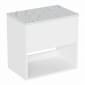 Image of Britton Hackney: Wall-Hung Vanity Unit with Carrara Worktop (600mm)
