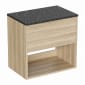 Image of Britton Hackney: Wall-Hung Vanity Unit with Marquina Worktop (600mm)