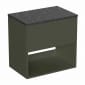 Image of Britton Hackney: Wall-Hung Vanity Unit with Marquina Worktop (600mm)