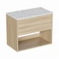 Image of Britton Hackney: Wall-Hung Vanity Unit with Carrara Worktop (700mm)