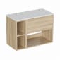 Image of Britton Hackney: Wall-Hung Vanity Unit with Shelves and Carrara Worktop (800mm)