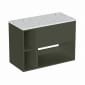 Image of Britton Hackney: Wall-Hung Vanity Unit with Shelves and Carrara Worktop (800mm)