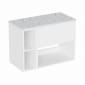 Image of Britton Hackney: Wall-Hung Vanity Unit with Shelves and Carrara Worktop (800mm)
