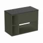 Image of Britton Hackney: Wall-Hung Vanity Unit with Shelves and Marquina Worktop (800mm)