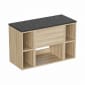 Image of Britton Hackney: Wall-Hung Vanity Unit with Shelves and Marquina Worktop (900mm)