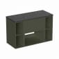 Image of Britton Hackney: Wall-Hung Vanity Unit with Shelves and Marquina Worktop (900mm)