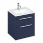 Image of Britton: Shoreditch Wall-hung Vanity Unit with Double Drawers and Note Square Basin (550mm)