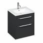 Image of Britton: Shoreditch Wall-hung Vanity Unit with Double Drawers and Note Square Basin (550mm)