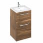 Image of Britton: Shoreditch Floorstanding Vanity Unit with Double Drawers and Note Square Basin (550mm)