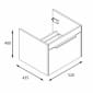Image of Britton: Shoreditch Wall-hung Vanity Unit with Single Drawer and Note Square Basin (550mm)