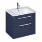 Image of Britton: Shoreditch Wall-hung Vanity Unit with Double Drawers and Note Square Basin (650mm)