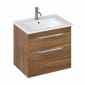 Image of Britton: Shoreditch Wall-hung Vanity Unit with Double Drawers and Note Square Basin (650mm)