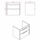 Image of Britton: Shoreditch Wall-hung Vanity Unit with Double Drawers and Note Square Basin (650mm)