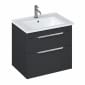 Image of Britton: Shoreditch Wall-hung Vanity Unit with Double Drawers and Note Square Basin (650mm)