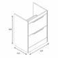 Image of Britton: Shoreditch Floorstanding Vanity Unit with Double Drawers and Note Square Basin (650mm)
