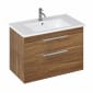 Image of Britton: Shoreditch Wall-hung Vanity Unit with Double Drawers and Note Square Basin (850mm)
