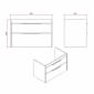 Image of Britton: Shoreditch Wall-hung Vanity Unit with Double Drawers and Note Square Basin (850mm)