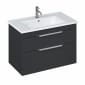 Image of Britton: Shoreditch Wall-hung Vanity Unit with Double Drawers and Note Square Basin (850mm)