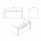 Image of Britton: Shoreditch Wall-hung Vanity Unit with Single Drawer and Note Square Basin (850mm)