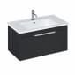 Image of Britton: Shoreditch Wall-hung Vanity Unit with Single Drawer and Note Square Basin (850mm)