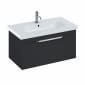 Image of Britton: Shoreditch Wall-hung Vanity Unit with Single Drawer and Origin Round Basin (850mm)